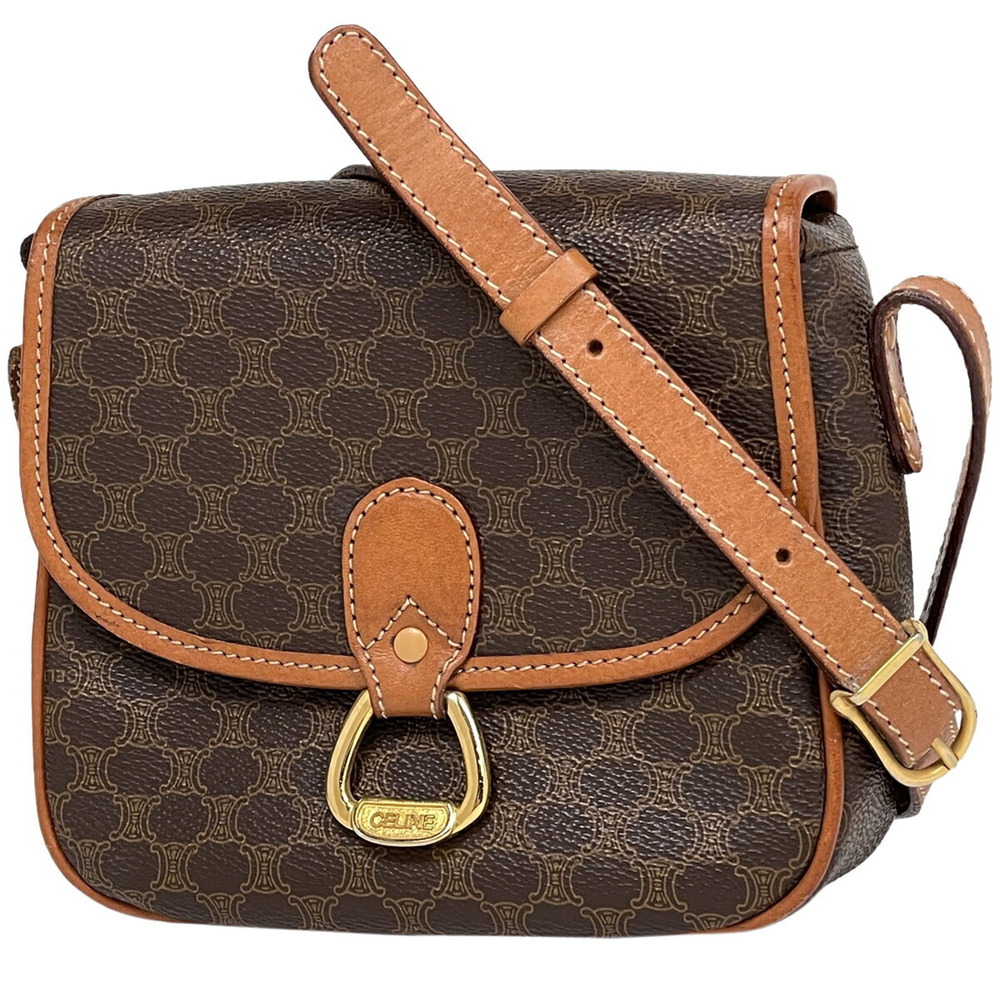 Celine Macadam shoulder bag logo cross Body Bum Crossbody Belt canvas brown